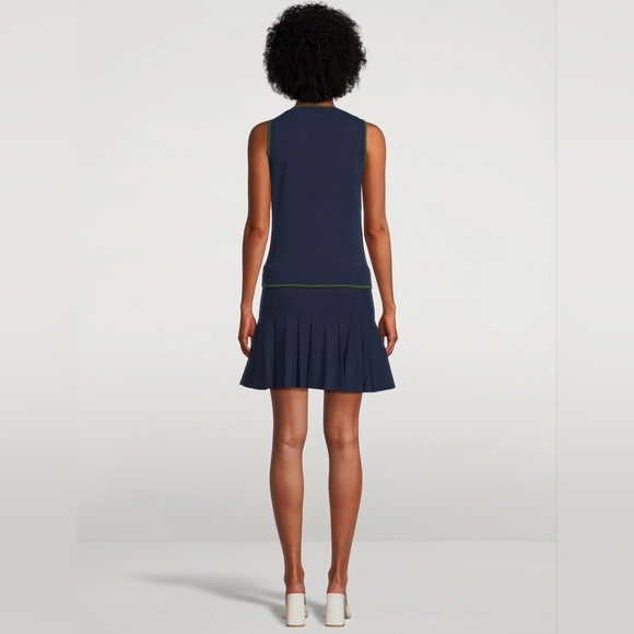 Reformation Navy and Green Mini Dress - Picture 4 of 11